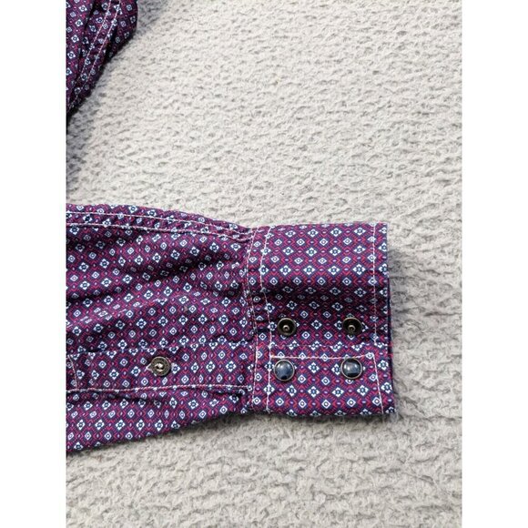 Cinch Modern Fit Shirt Mens Large Pearl Snap Cowboy Western Rodeo Geometric - Picture 10 of 11